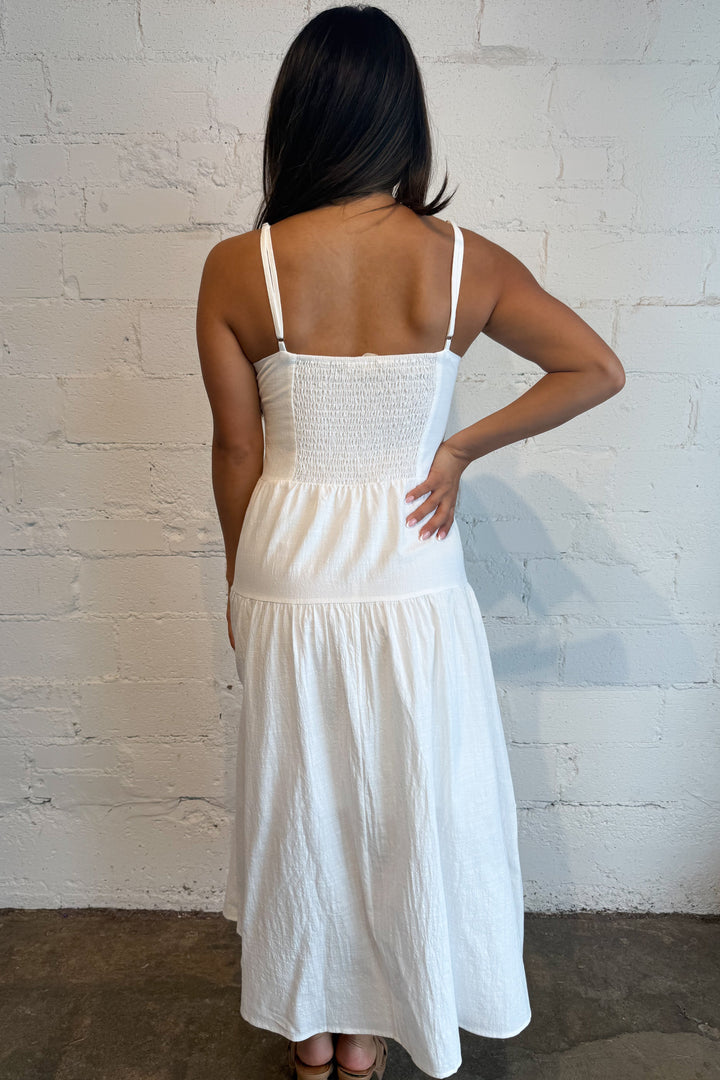 Marine Shell Midi Dress Back adeline boutique, dallas boutique, boutique