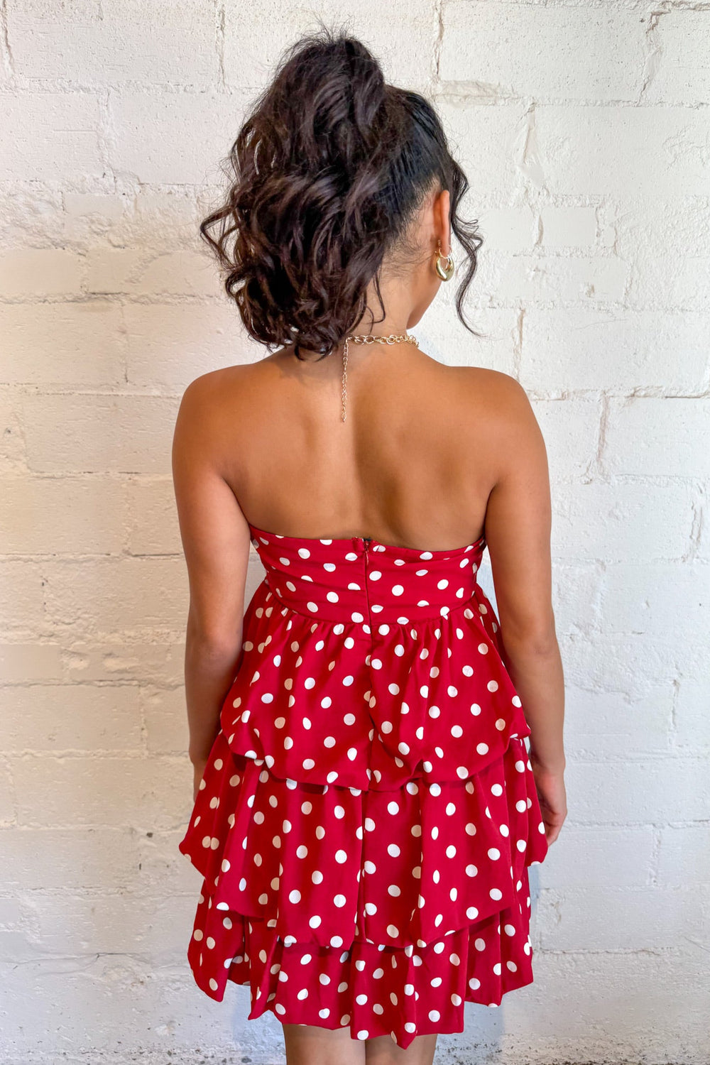 Marlowe Polka Dot Dress, Polka Dot Dress, Strapless Polka Dot Dress, Boutique Dresses, Adeline Boutique, Dallas Boutique