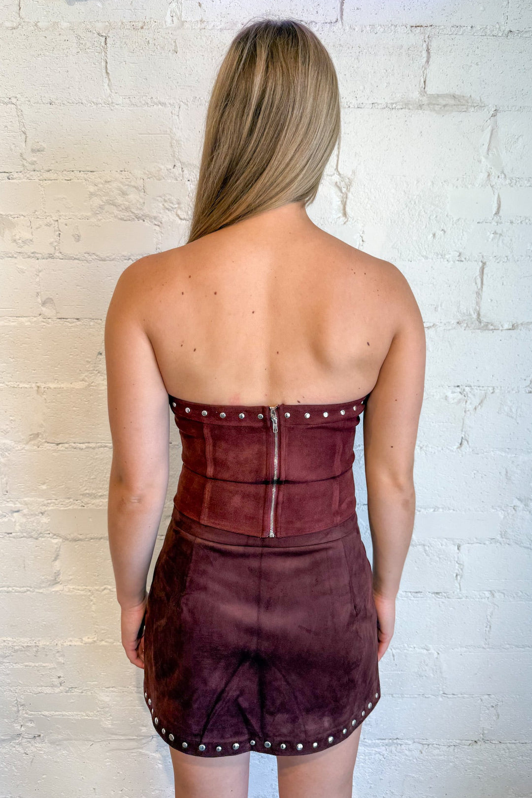 Faded Tube Top, Suede Top, Fall and Winter Styles, Adeline Boutique, Dallas Boutique, Women's Clothing Boutique, Tops, Strapless Top, Corset Top, Suede Styles