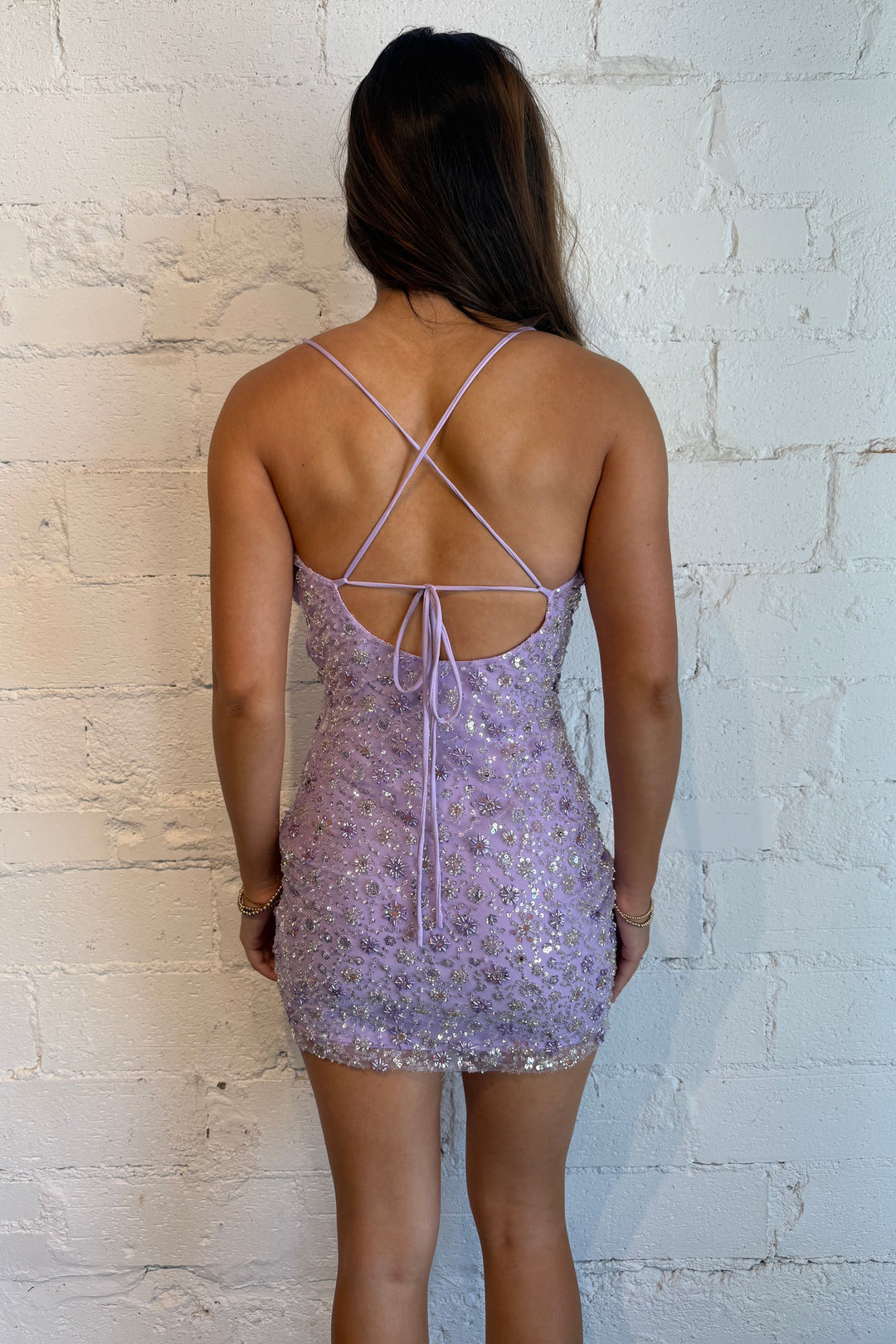 Lavender beaded dress, hoco dress, homecoming dress, purple beaded dress 