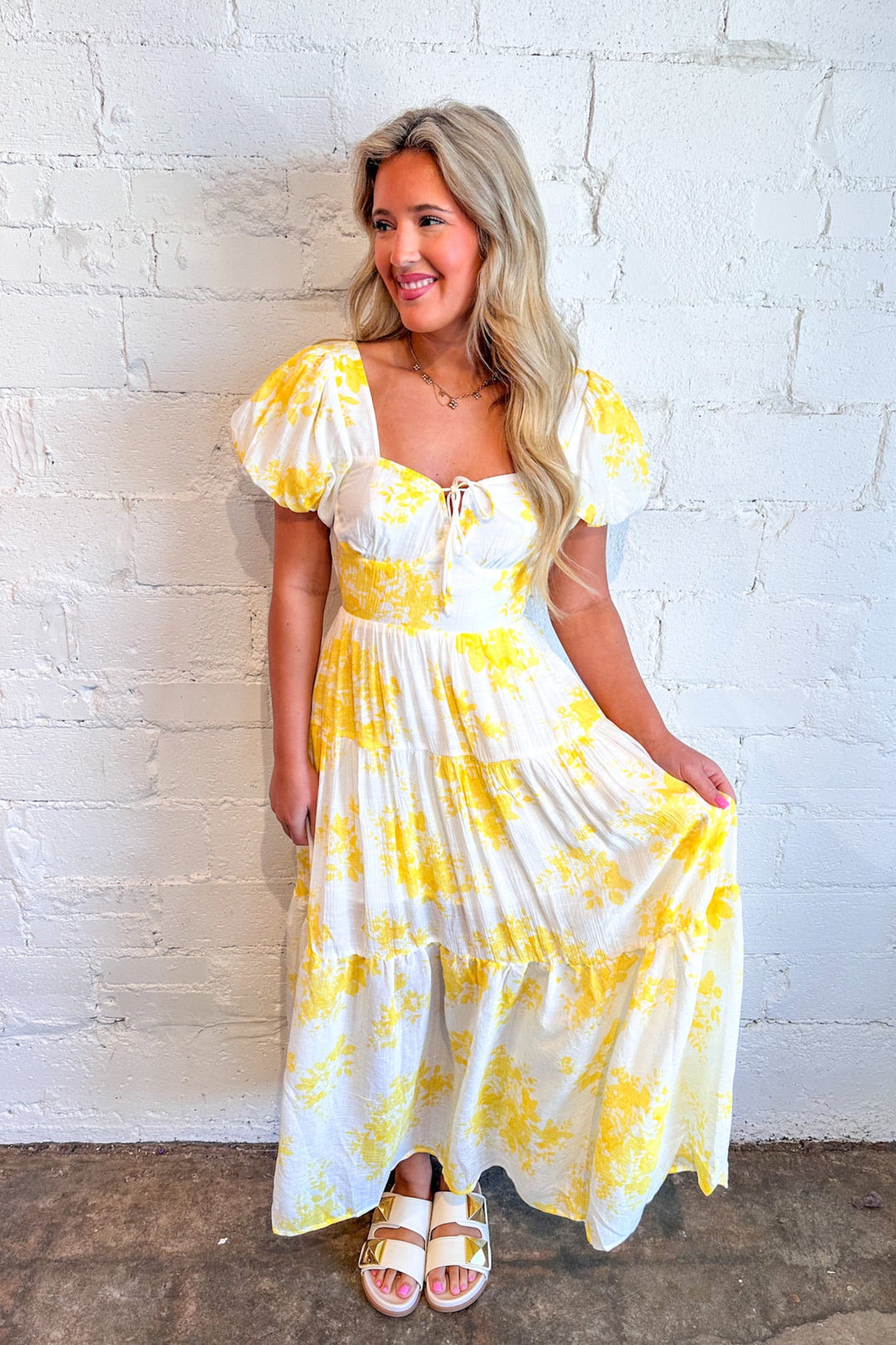 Mimosa Meadow Maxi Dress, Maxi Dress, Yellow Dress, Spring and Summer Dresses, Easter Dress, Adeline boutique, Dallas Boutique, Boutique Dresses