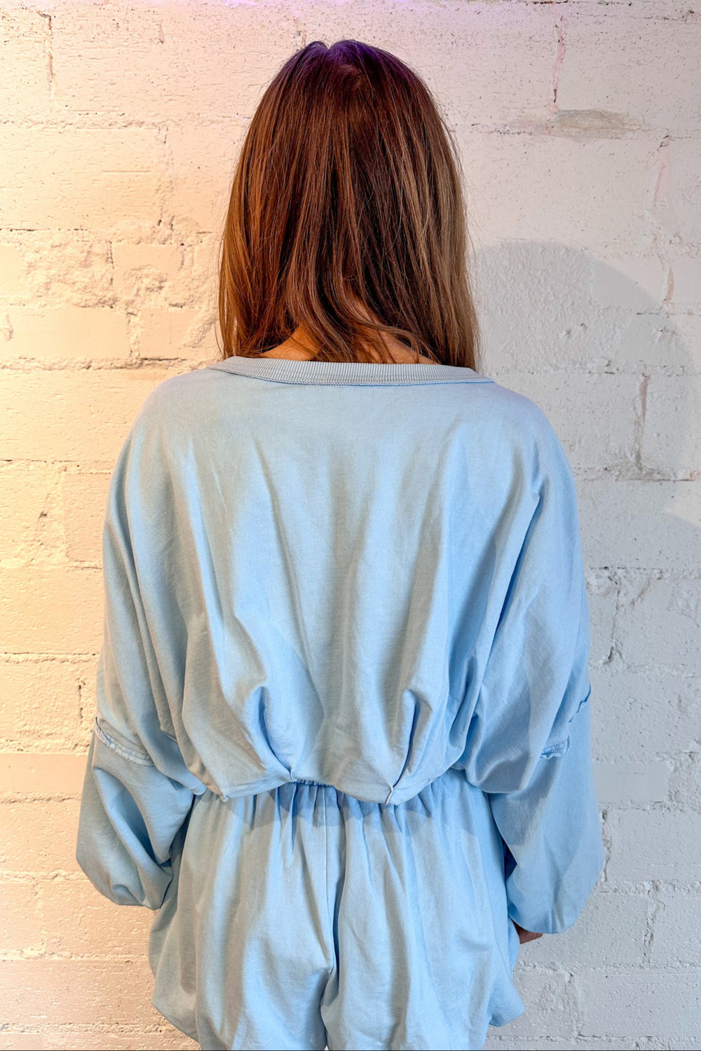 Mineral Washed Bubble Hem Sweatshirt, Sweatshirt, Two Piece Set, Matching Set, Loungewear, Adeline Boutique 