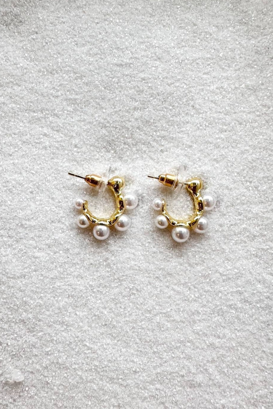 Mini Pearl Hoop Earring, Earrings, Jewelry, Adeline Boutique, Dallas Boutique