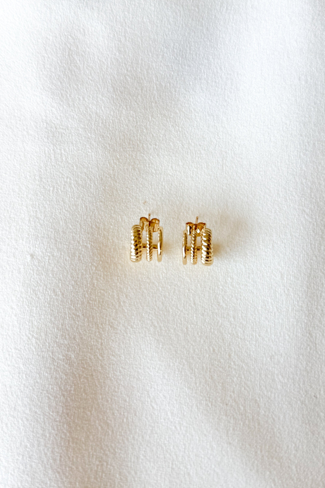 Mini Triple Hoop 14k Gold Dipped Earring, Earrings, Mini Hoop Earrings, Hoop Earrings, Jewelry, Boutique Jewelry, Dallas Boutique, Adeline Boutique