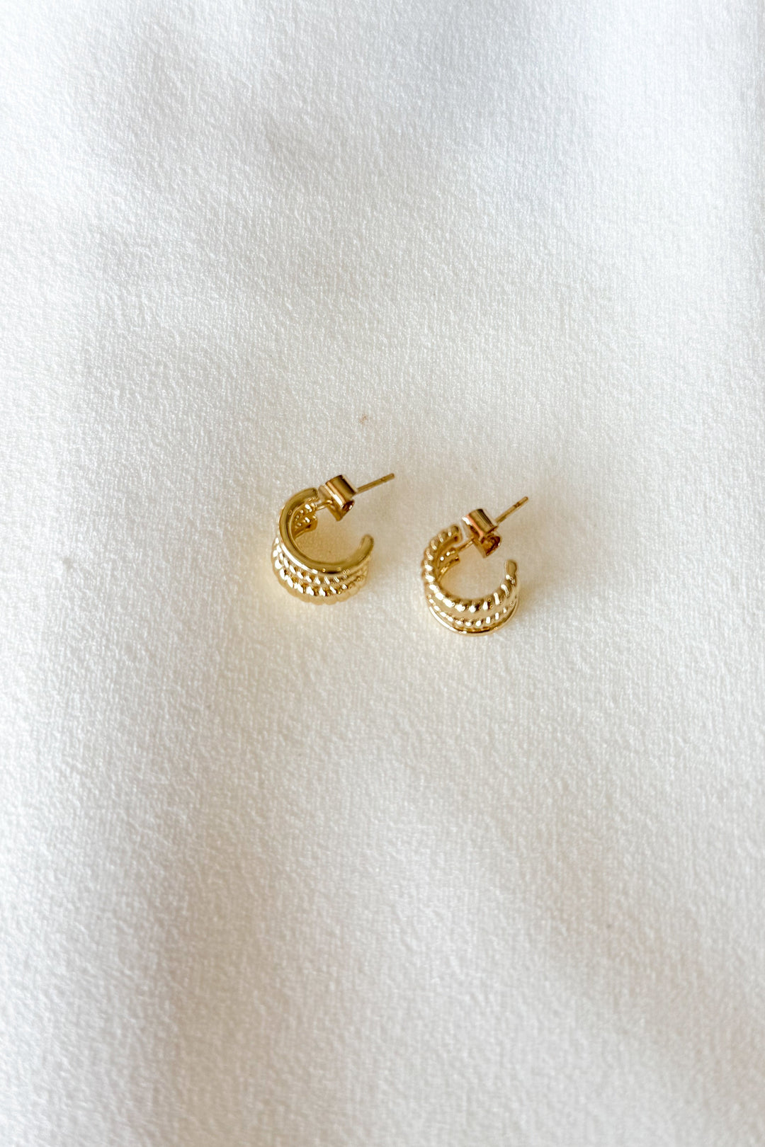 Mini Triple Hoop 14k Gold Dipped Earring, Earrings, Mini Hoop Earrings, Hoop Earrings, Jewelry, Boutique Jewelry, Dallas Boutique, Adeline Boutique