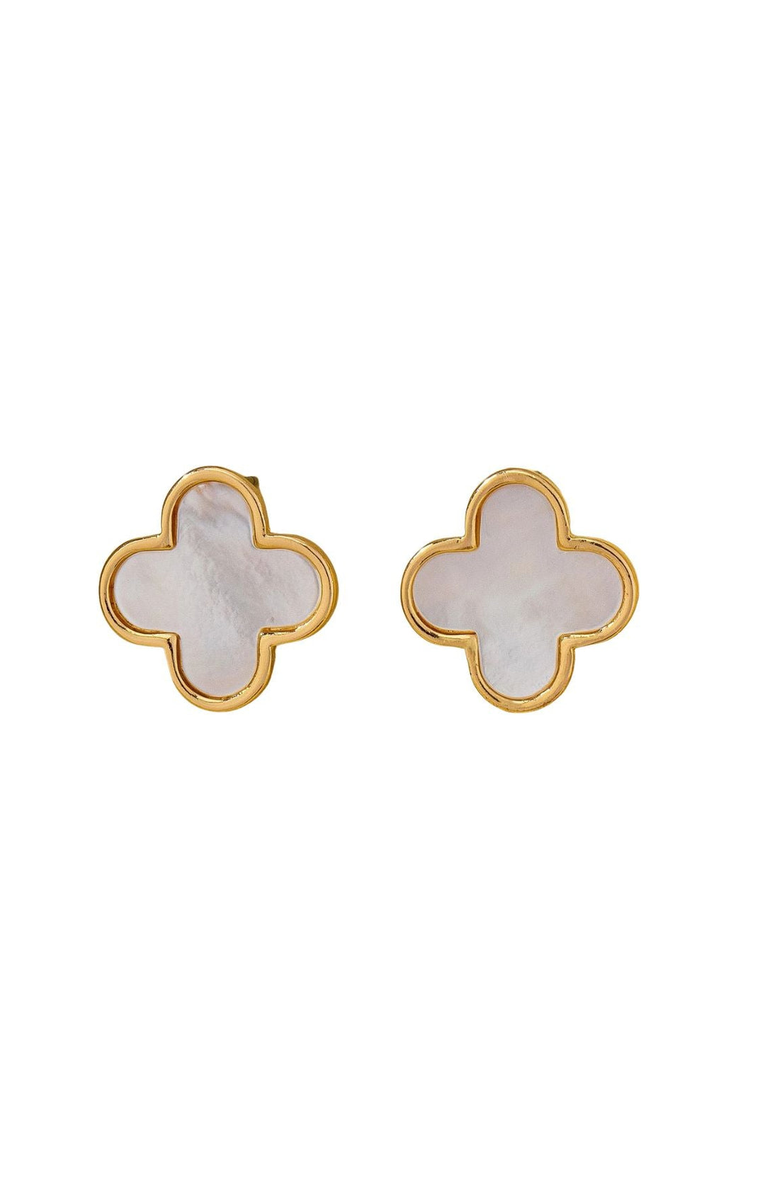 Mother of Pearl Stud Earrings , clover earrings 