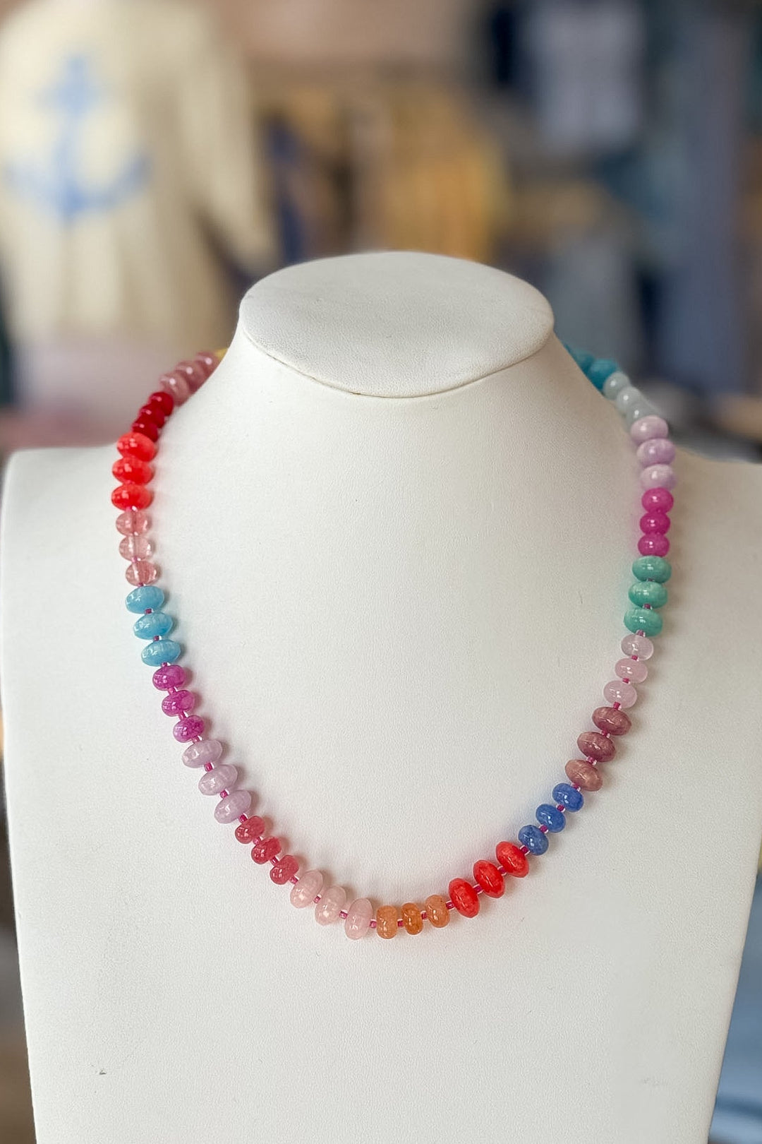 Multi Color Bead Necklace, Beaded Necklace, Accessories, Jewelry, Spring Jewelry, Adeline Boutique, Dallas Boutique