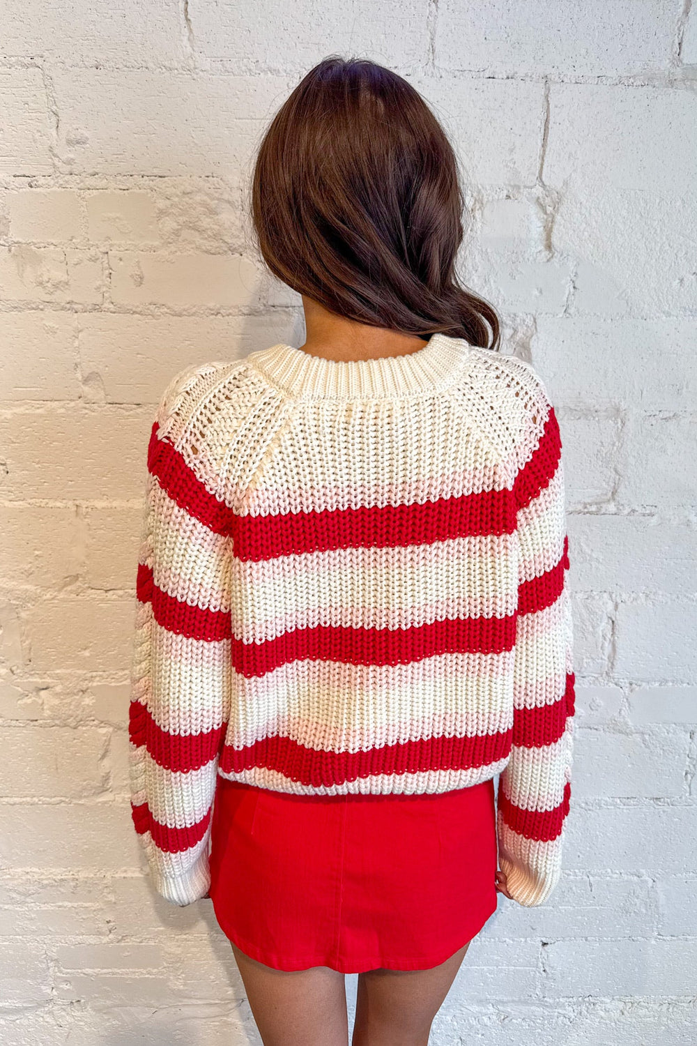 Myla Striped Cable Knit Sweater, Striped Sweater, Sweaters, Holiday Sweater, Knit Top, Tops, Adeline Boutique, Dallas Boutique, 