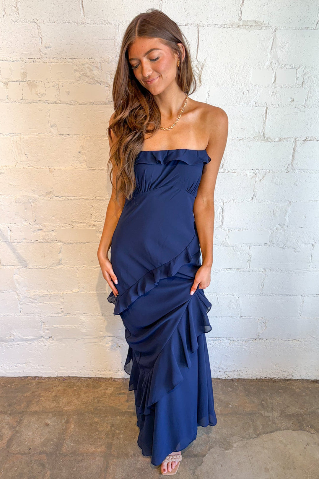 Andi Strapless Dress, Strapless Dress, Maxi Dress, Wedding Guest Dress, Adeline Boutique, Dallas Boutique, Boutique Dresses