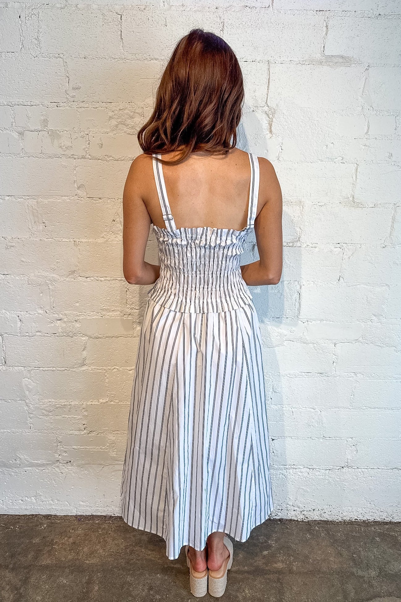 Nova Striped Midi Dress – Adeline