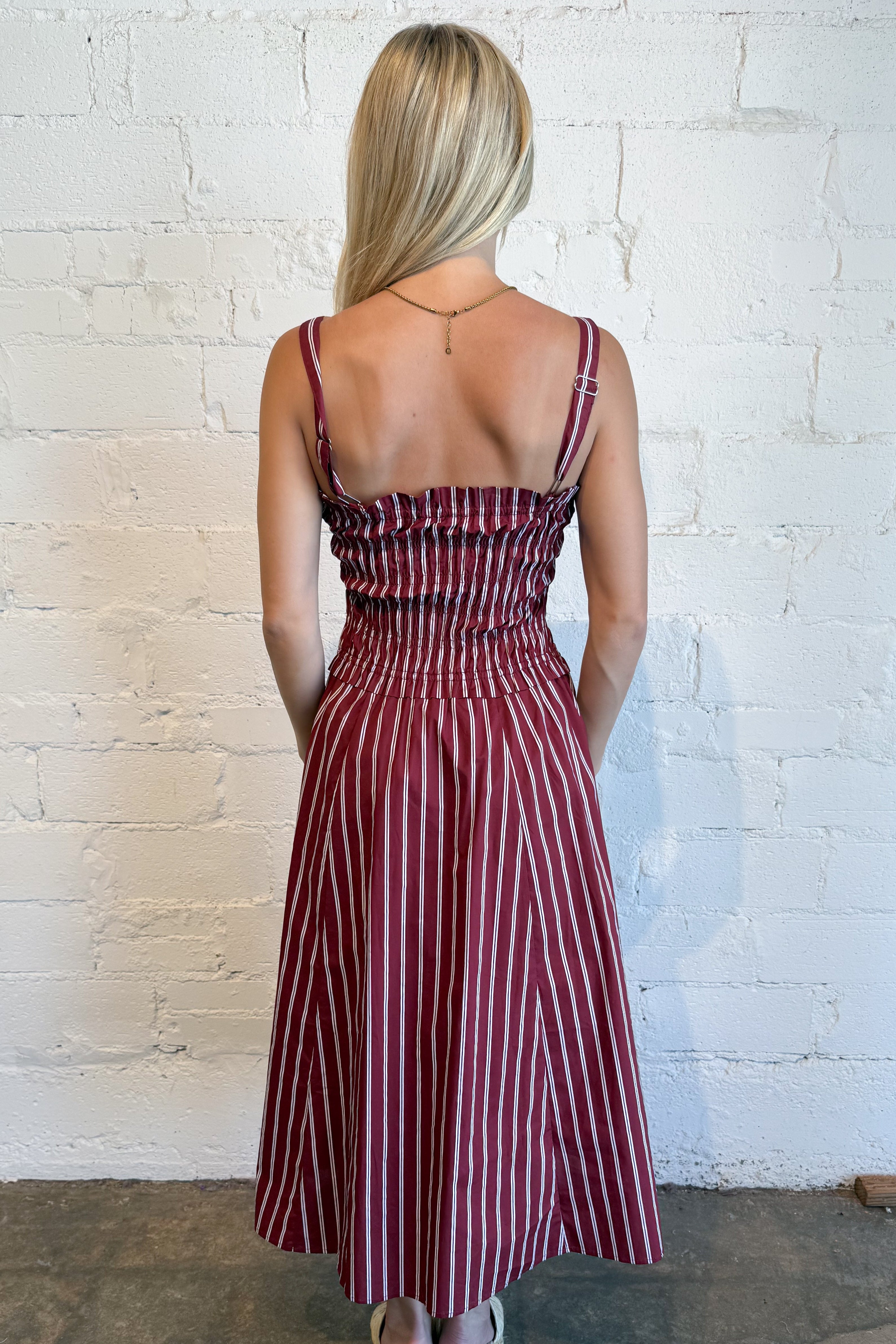 Nova Striped Midi Dress – Adeline