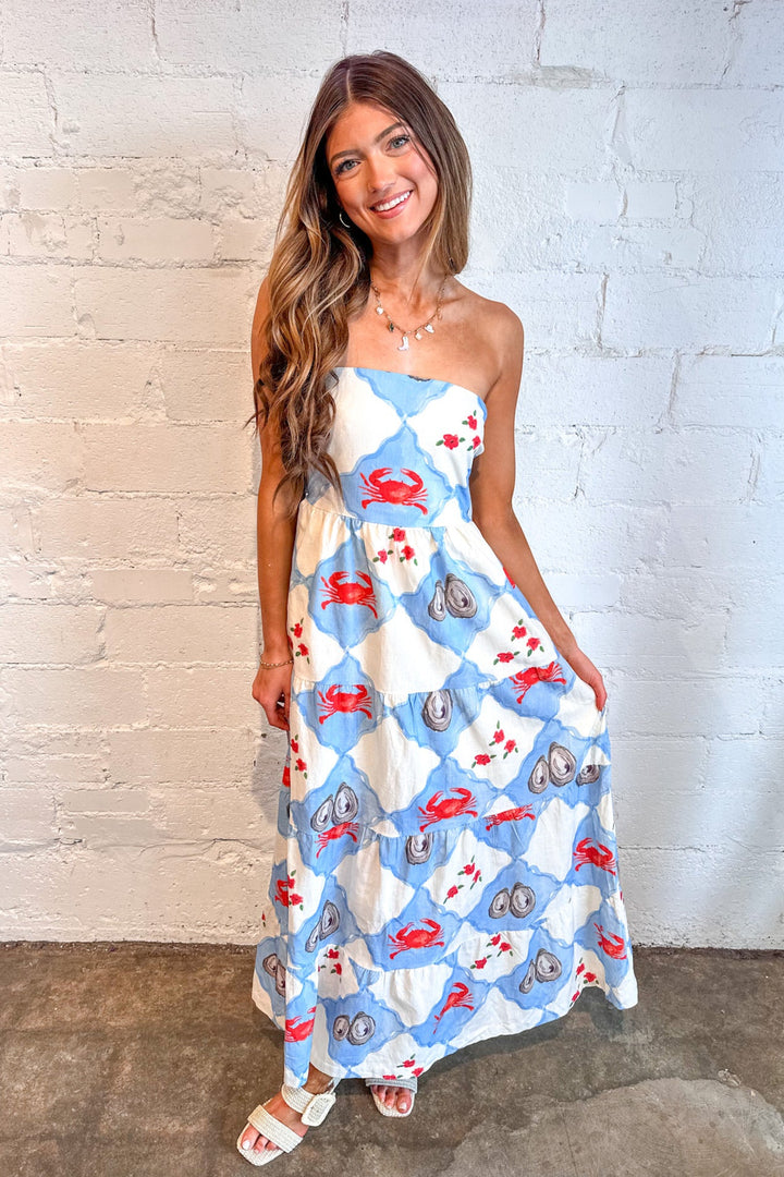Oceana Strapless Maxi Dress, Maxi Dress, Strapless Dress, Beach Dress, Adeline Boutique, Dallas Boutique