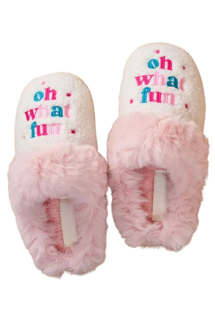Oh What Fun Christmas Slippers , christmas slippers, christmas house shoes 