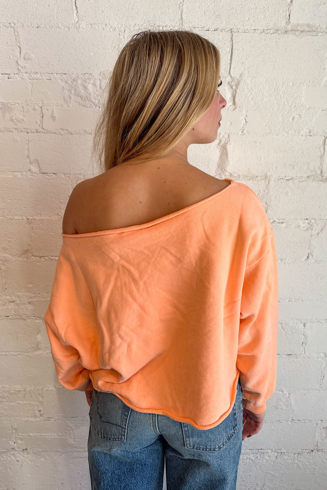 Cozy Off Shoulder Sweatshirt, Sweatshirt, Crewneck, Off the Shoulder Tops, Basics, Adeline Boutique, Dallas Boutique