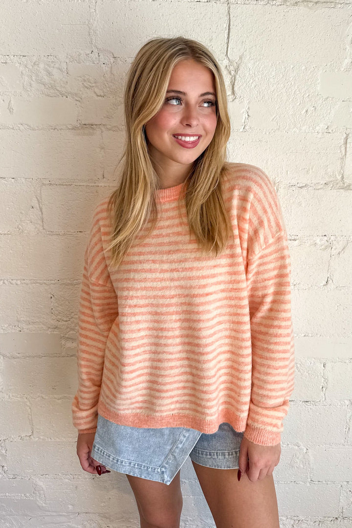 Haley Stripe Knit Top, Sweater, Striped, Sweater, Knit Tops, Long Sleeve Tops, Adeline Boutique, Dallas Boutique, Women's Boutique