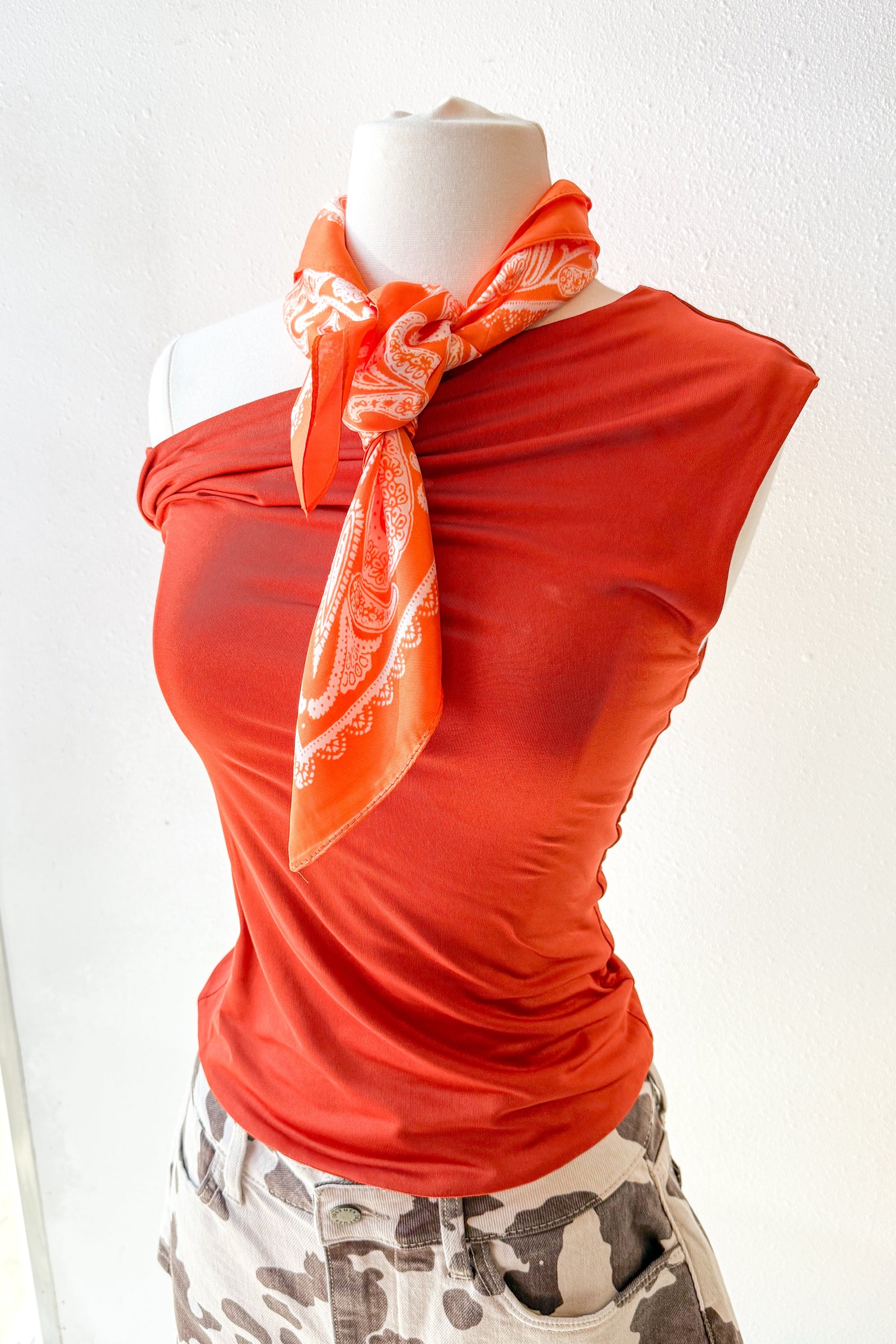Orange Scarf, Scarf, Accessories, Adeline Boutique, Dallas Boutique