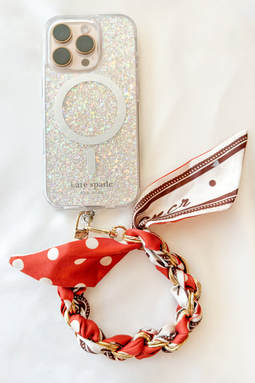 Orange Scarf Key & Phone Chain, Accessories, Phone Accessories, Adeline Boutique, Dallas Boutique, Keychain