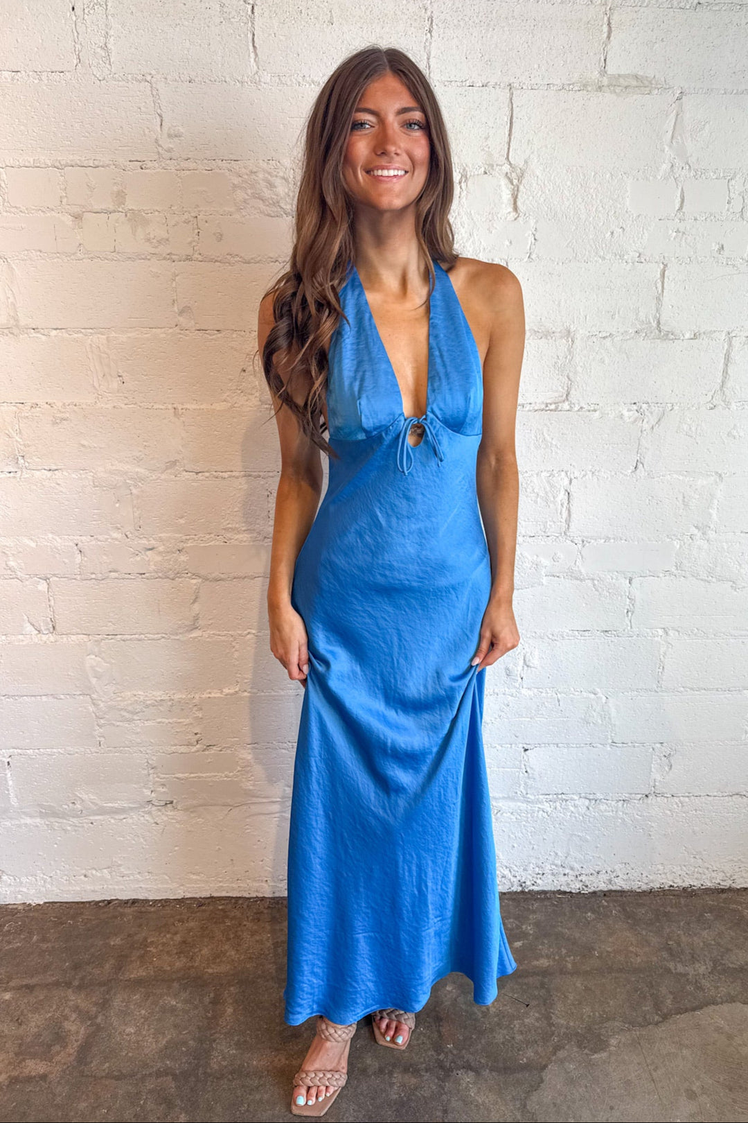 Otis Dress, Maxi Dress, Dresses, Satin Halter Dress, Halter Dress, Wedding Guest Dress, Formal Dress, Adeline Boutique, Dallas Boutique, Boutique Clothing