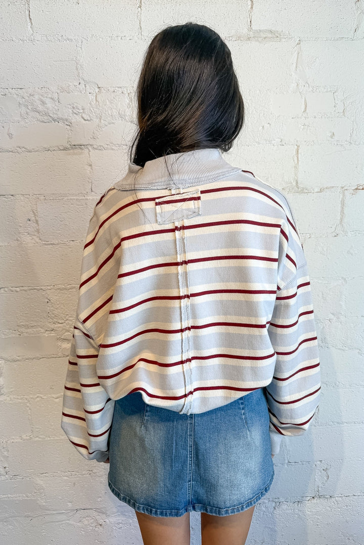 mockneck, striped sweater, long sleeve sweater, free people sweater, palm springs pull over