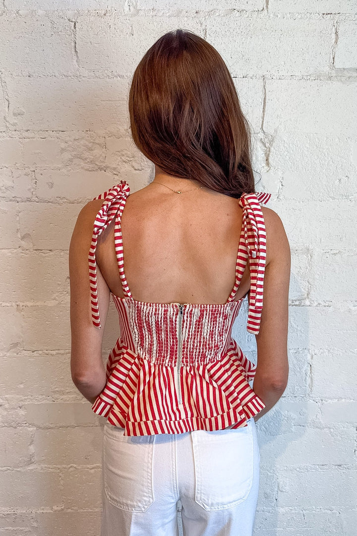 Palmer Stripe Top, Red Striped Top, Striped Tank Top, Tops, Spring and Summer Tops, Vacation Styles, Adeline Boutique, Dallas Boutique, 4th of July Outfit