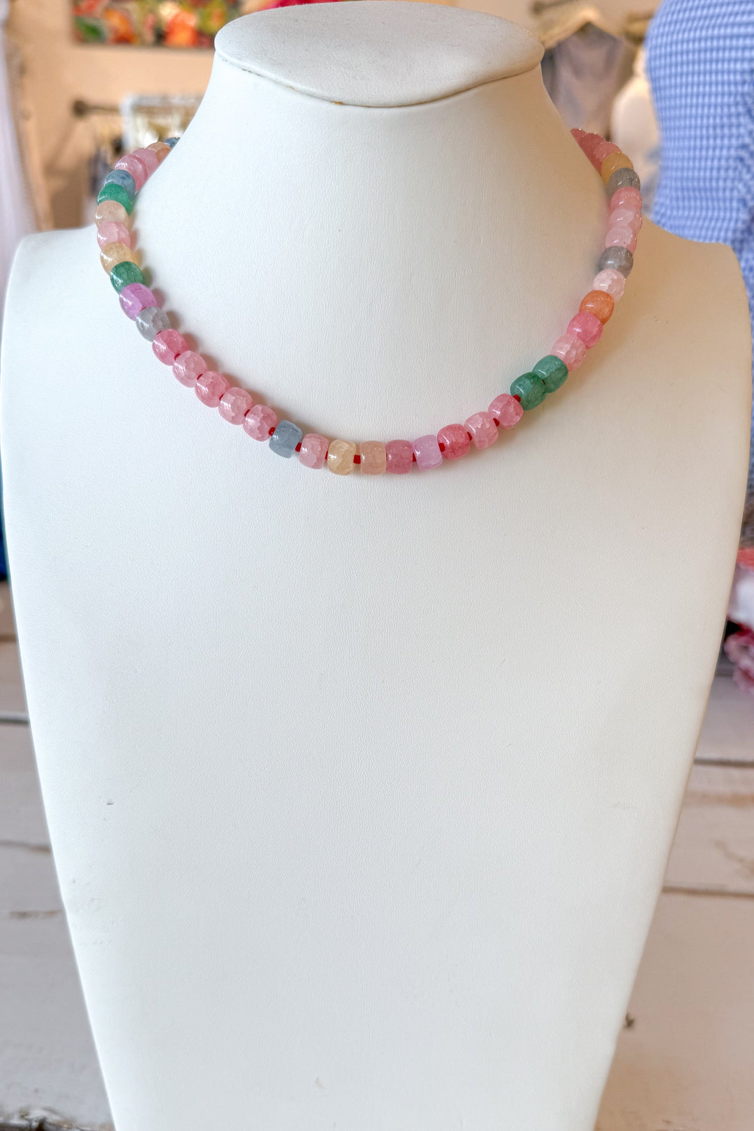 Pastel Multicolor Beaded Necklace, necklace, necklaces, dallas boutique, boutique, adeline boutique