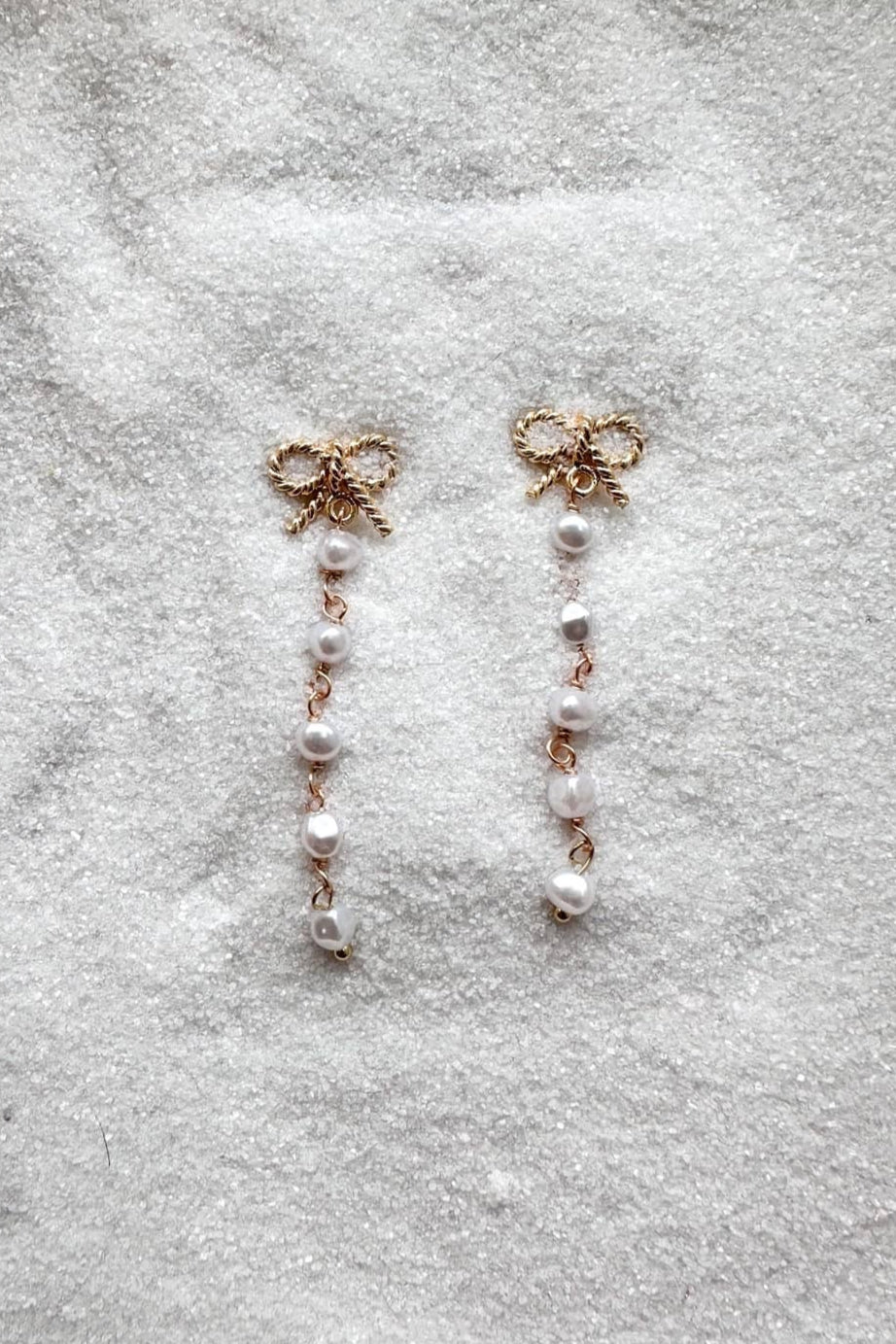 Pearl Bow Dangle Earrings, Dangle Earrings, Earrings, Jewelry, Adeline Boutique, Dallas Boutique, Boutique Jewelry, Accessories