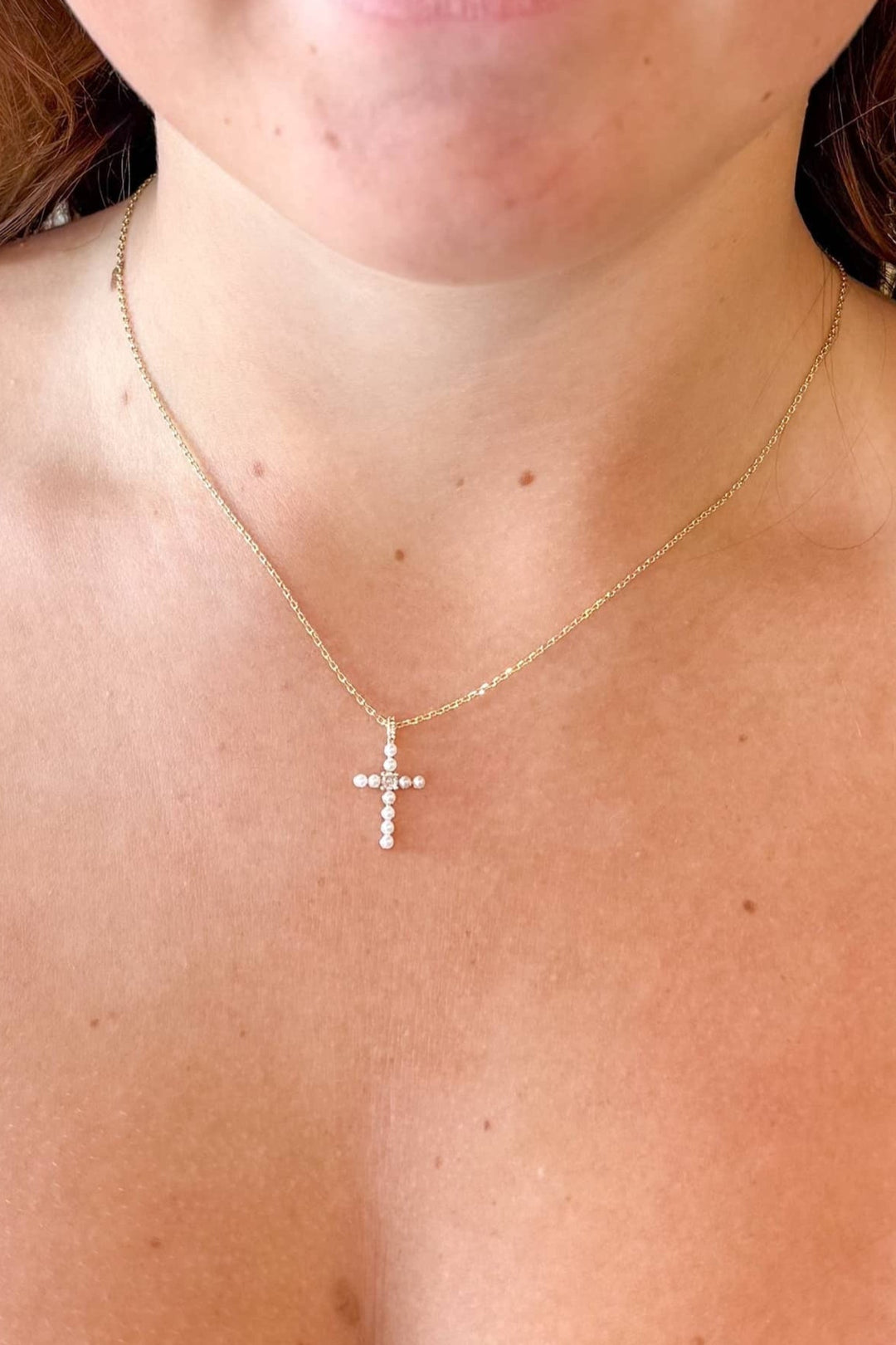Pearl Cross Necklace, Necklace, Cross Necklace, Adeline Boutiques, Pearls, Dallas Boutique, Jewelry 