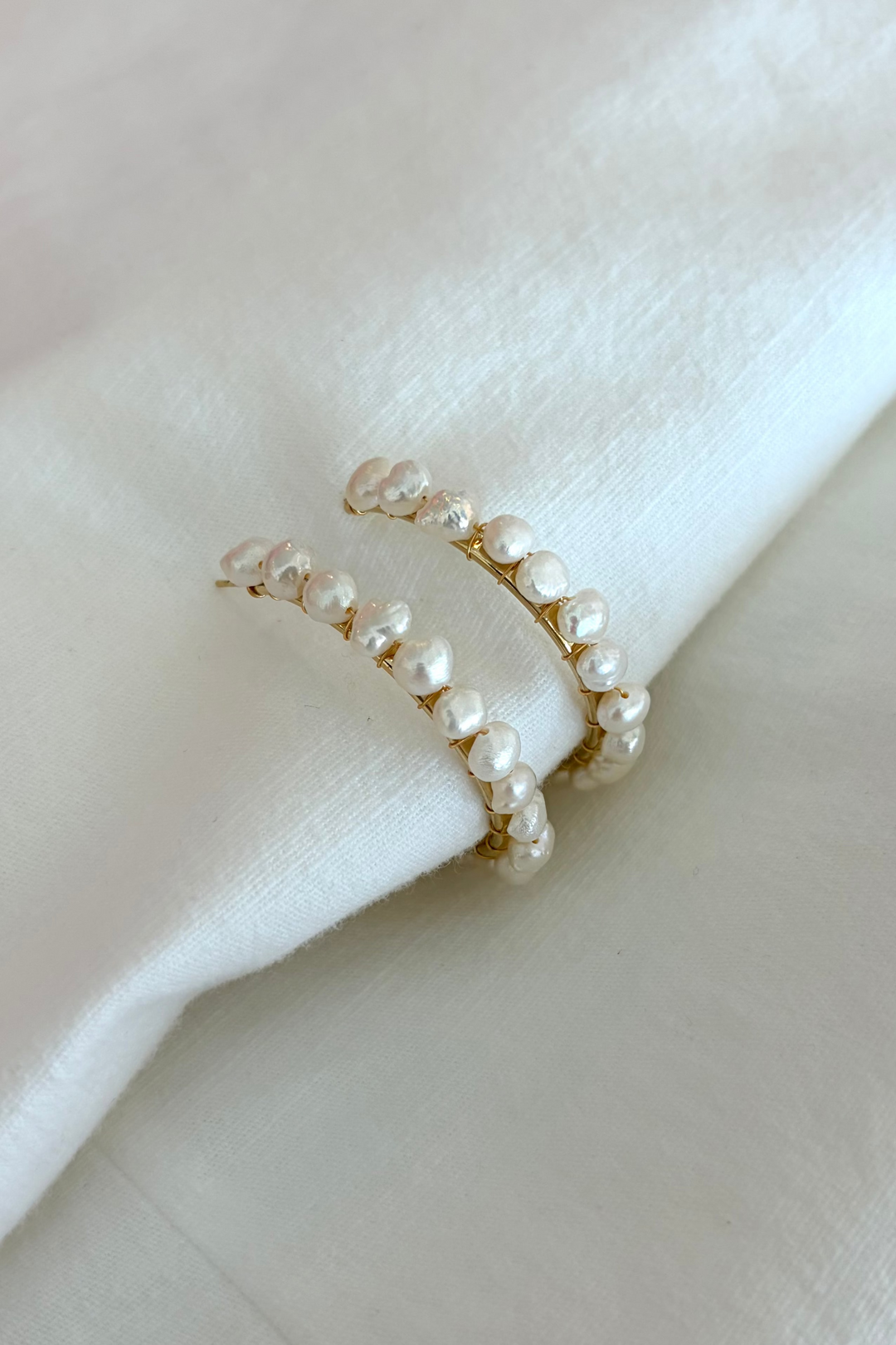 Pearl Halo Hoops, adeline boutique, dallas boutique, boutique