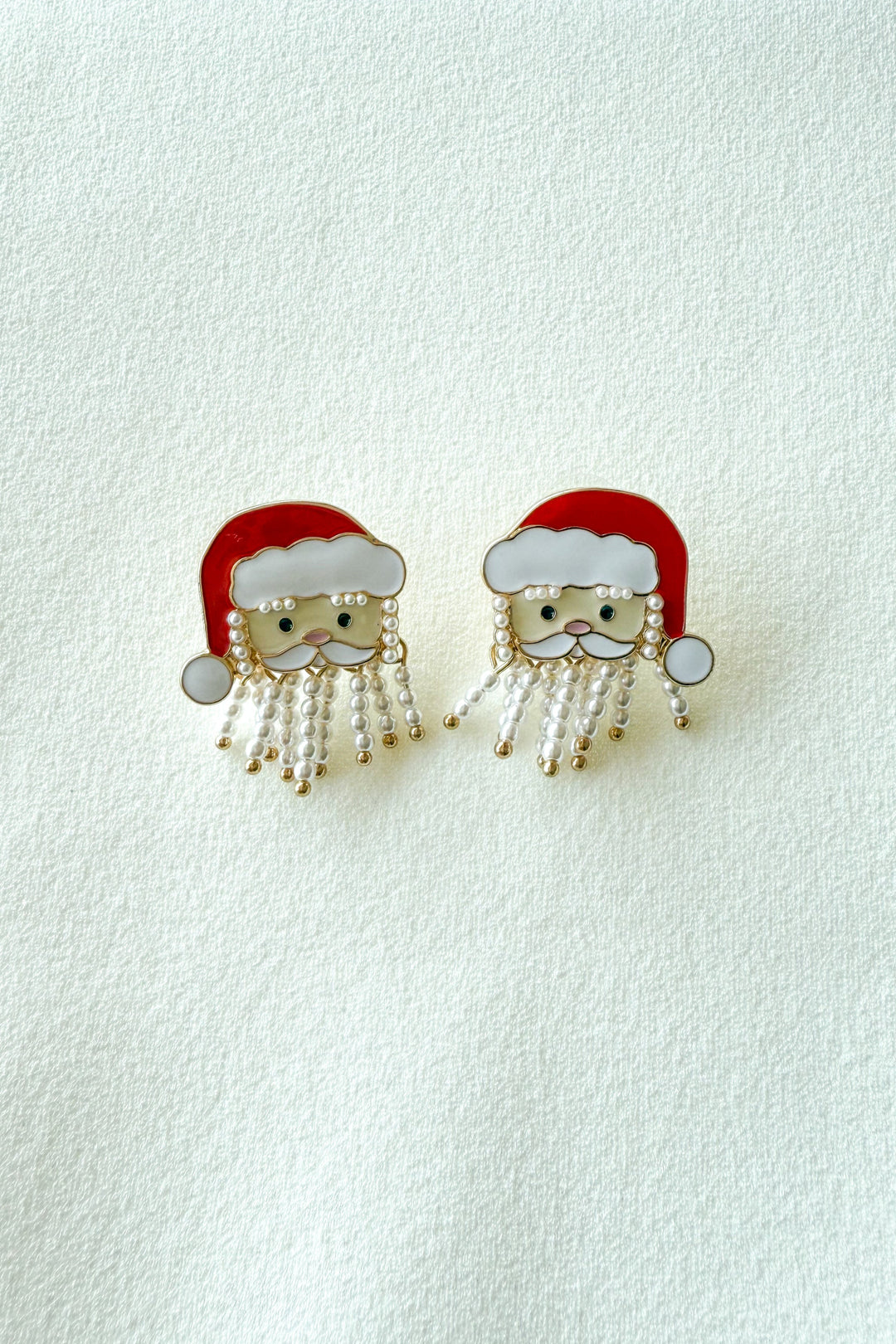 Pearl Santa Earings, Santa Earrings, Adeline Boutique, Dallas Boutique