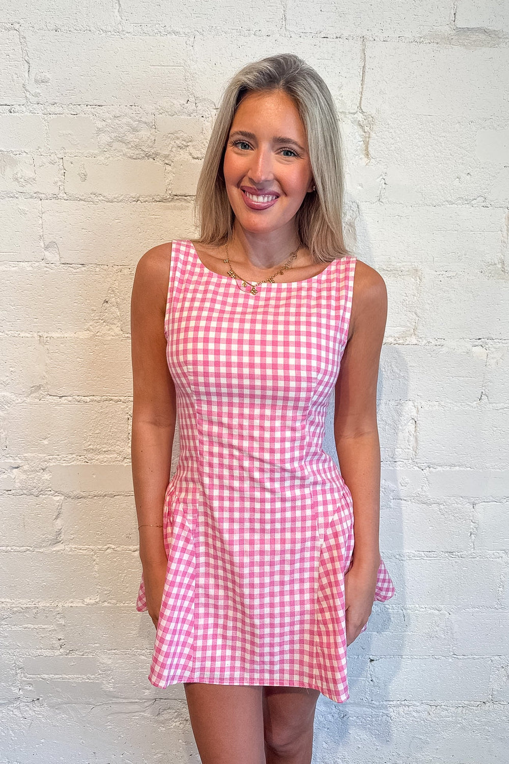 Betty Checker Mini Dress, Checker Dress, Mini Spring Dress, Spring and Summer Dresses, Easter Dress, Adeline Boutique, Dallas Boutique, Boutique Dresses