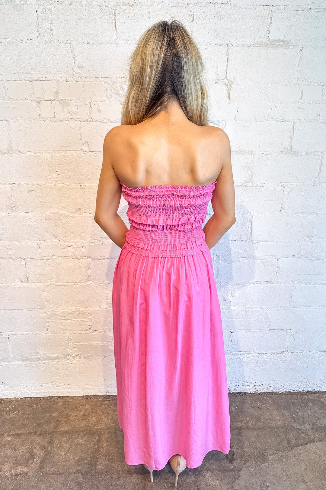 Blushing Rose Maxi Dress, Strapless Maxi Dress, Maxi Dress, Adeline Boutique, Dallas Boutique, Women's Dresses, Spring and Summer Dresses, Vacation Styles
