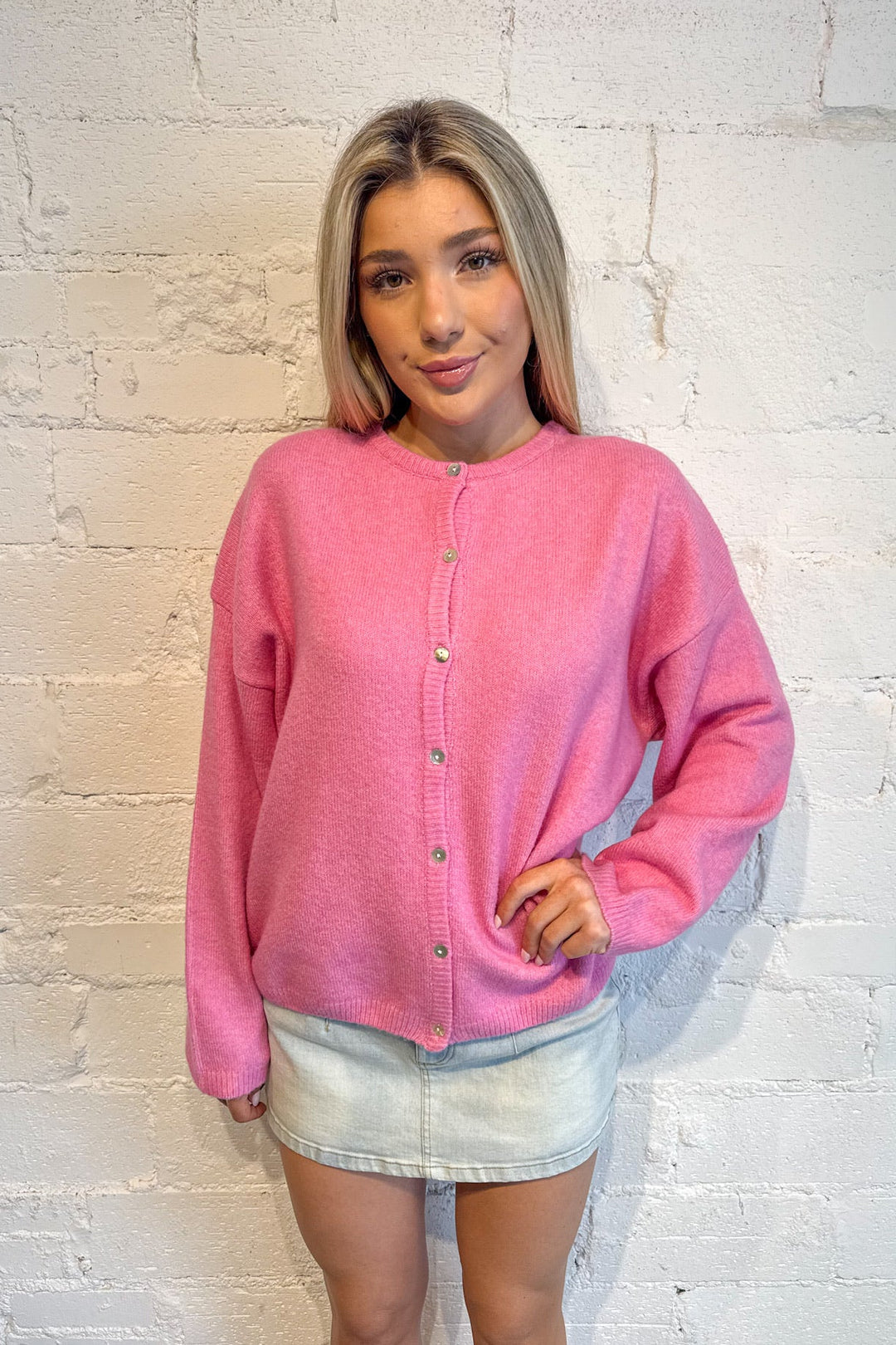 Cutesy Cardigan, Cardigan, Sweater, Knit Top, Fall Outfits, Winter Styles, Adeline Boutique, Dallas Boutique, Long Sleeve Top, Boutique Clothing 