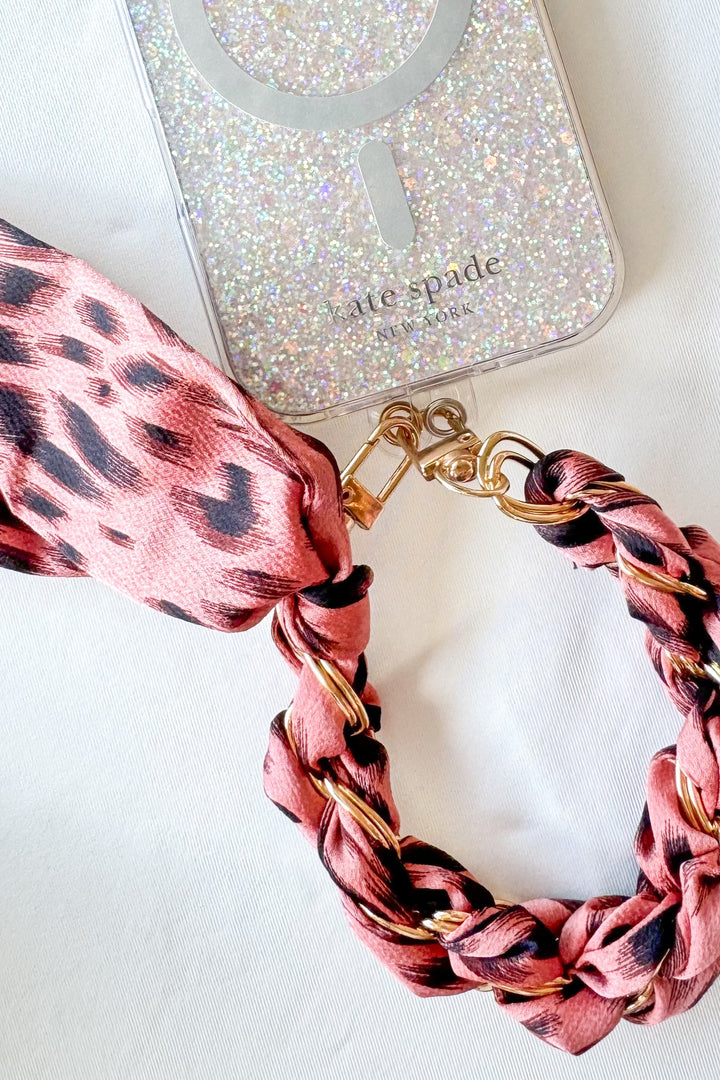 Leopard Scarf Phone/Key Chain, Key Chain, Accessories, Adeline Boutique, Dallas Boutique