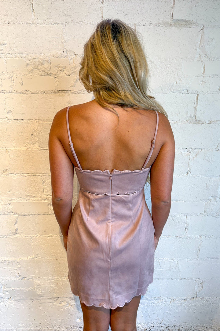 Moonstone Scallop Mini Dress, Black Dress, Suede Dress, Adeline Boutique, Dallas Boutique, Boutique Dresses