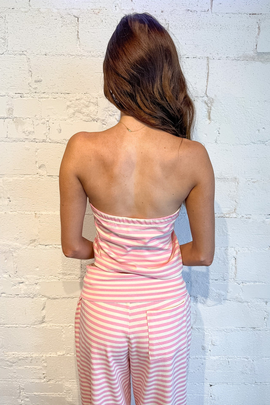 Striped Strapless Cropped Lounge Top, Sets, Matching Sets, Two Piece Set, Loungewear, Tops, Tube Tops, Spring Styles, Adeline Boutique, Dallas Boutique, Women's Boutique,Striped Top