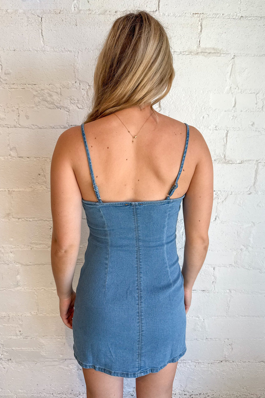Pippa Keyhole Denim Mini Dress Pippa Keyhole Denim Mini Dress