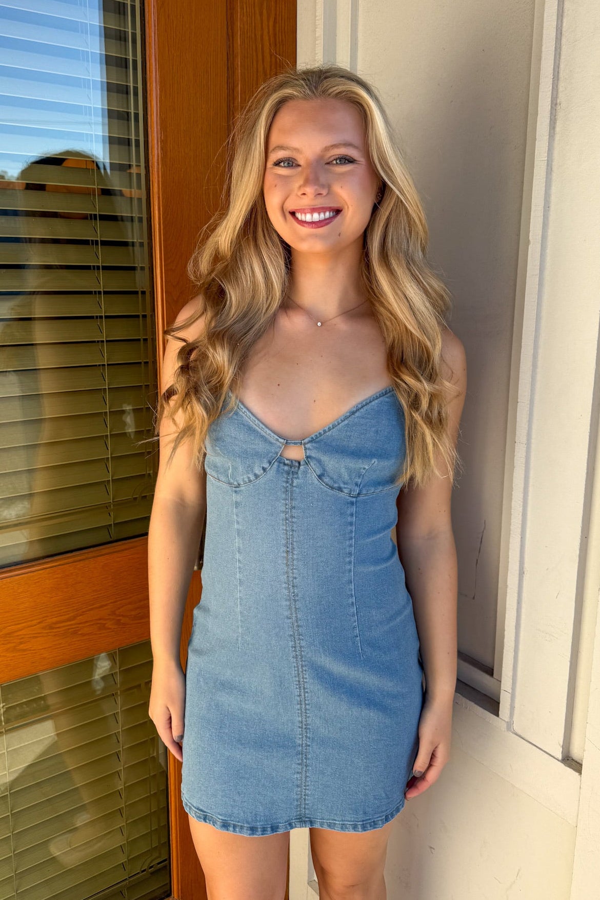 Pippa Keyhole Denim Mini Dress