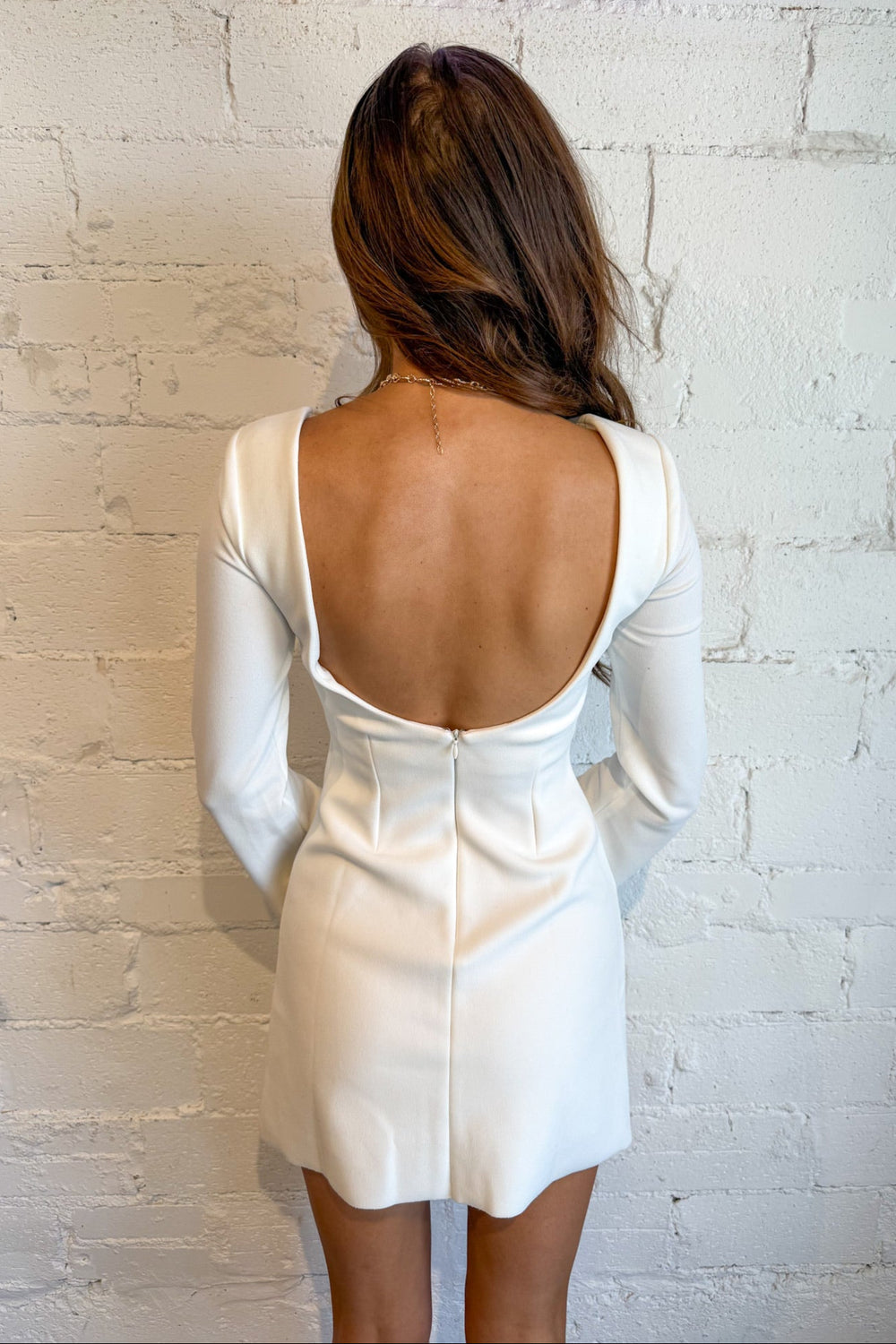 Pippa Long Sleeve Boat Neck Dress, White Dress, Long Sleeve Dress, Formal Dress, Adeline Boutique, Dallas Boutique