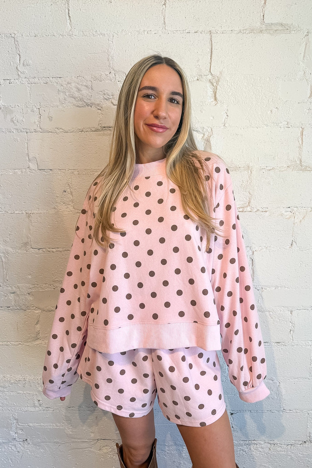 Polka dot shorts, sweat shorts, set, sweat shorts