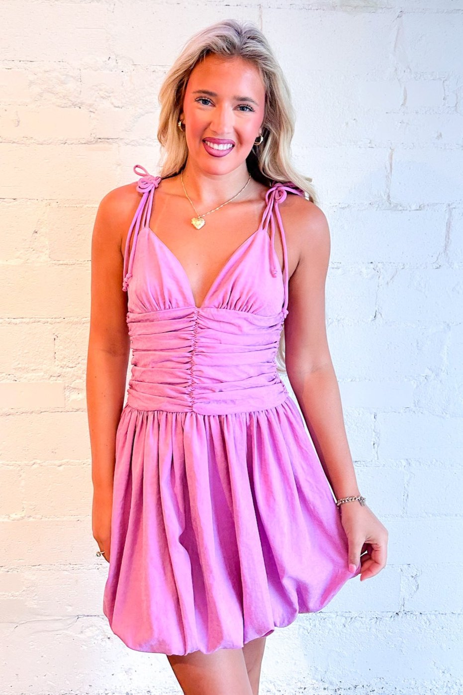 Pops of Charm Bubble Hem Mini Dress,Pink Dress,Pink, Womens Boutique, Boutique
