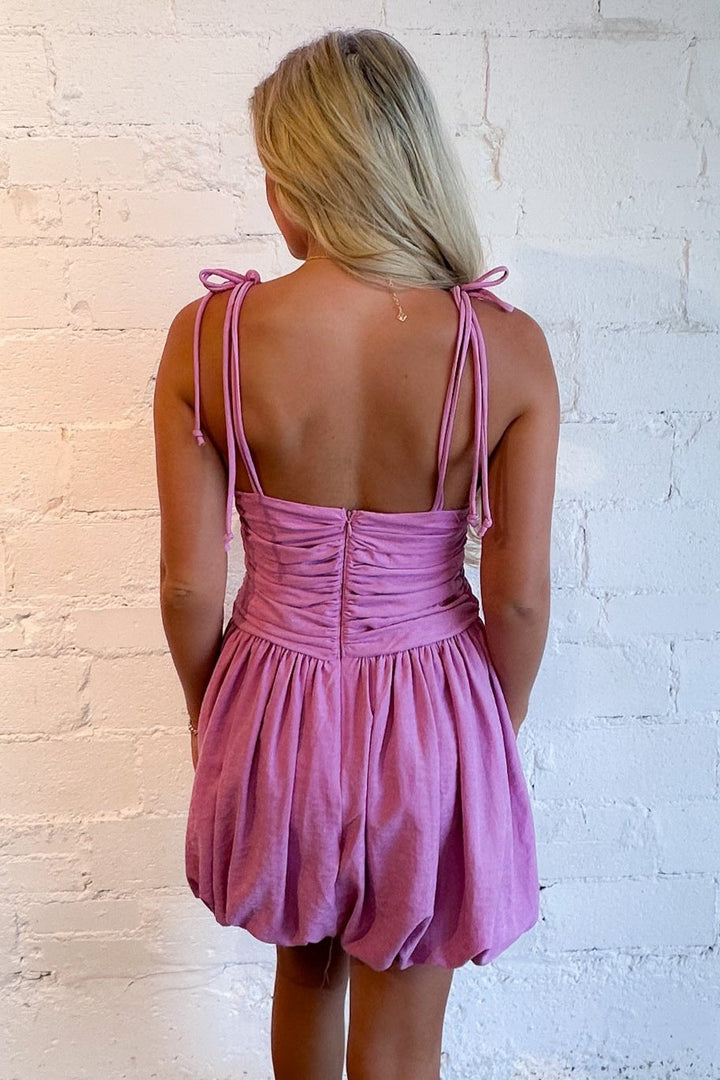Pops of Charm Bubble Hem Mini Dress,Pink Dress,Pink, Womens Boutique, Boutique