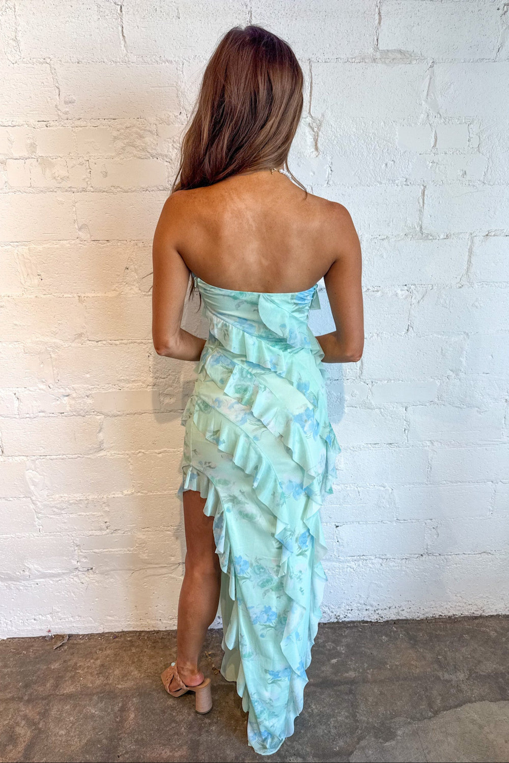 Power Mesh Ruffle Maxi Dress, Strapless Dress, Maxi Dress, Dress with Ruffles, Wedding Guest Dress, Weddings, Adeline Boutique, Dallas Boutique, Womens Boutique, Boutiques