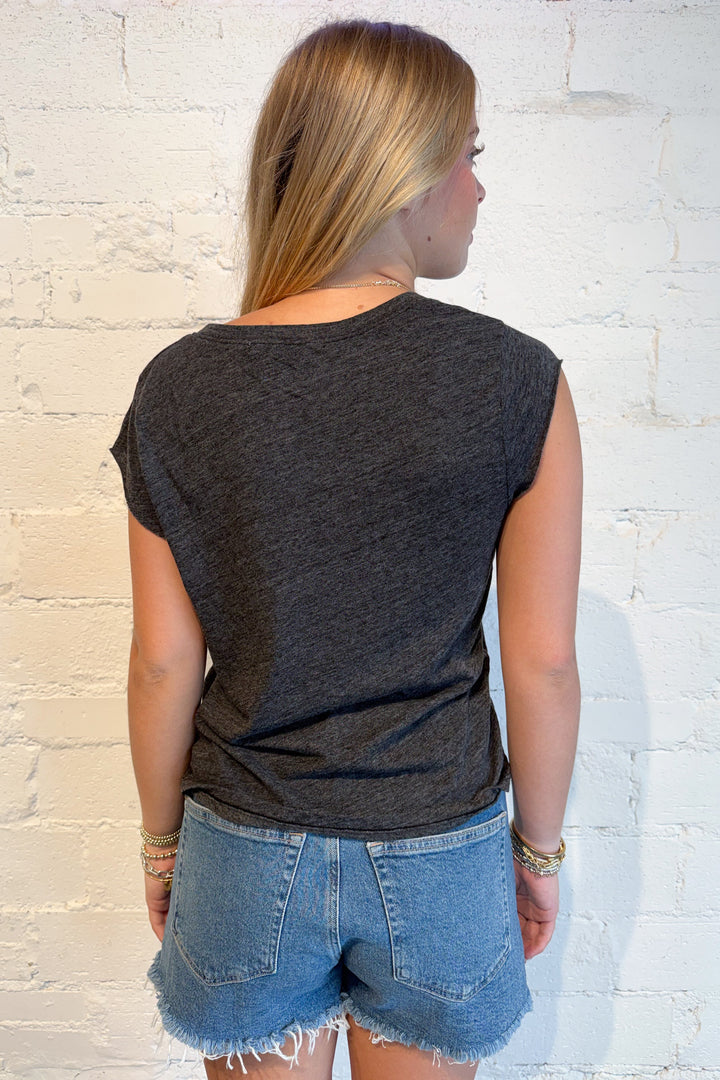 Project Social T Canyon V-Neck Tee Black Back, adeline boutique, dallas boutique, boutique