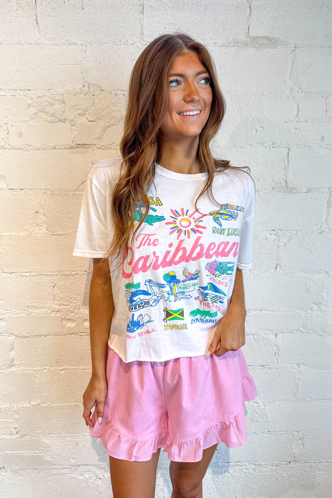 Project Social T Caribbean Cropped Tee, Graphic Tee, Vacation Styles, Summer Styles, Tee, Crop Top, Adeline Boutique, Dallas Boutique, Boutique Shopping
