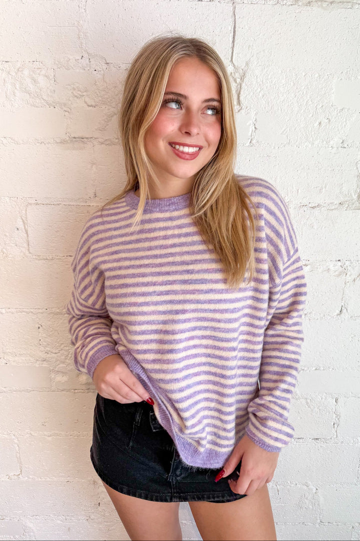 Haley Stripe Knit Top, Sweater, Striped, Sweater, Knit Tops, Long Sleeve Tops, Adeline Boutique, Dallas Boutique, Women's Boutique