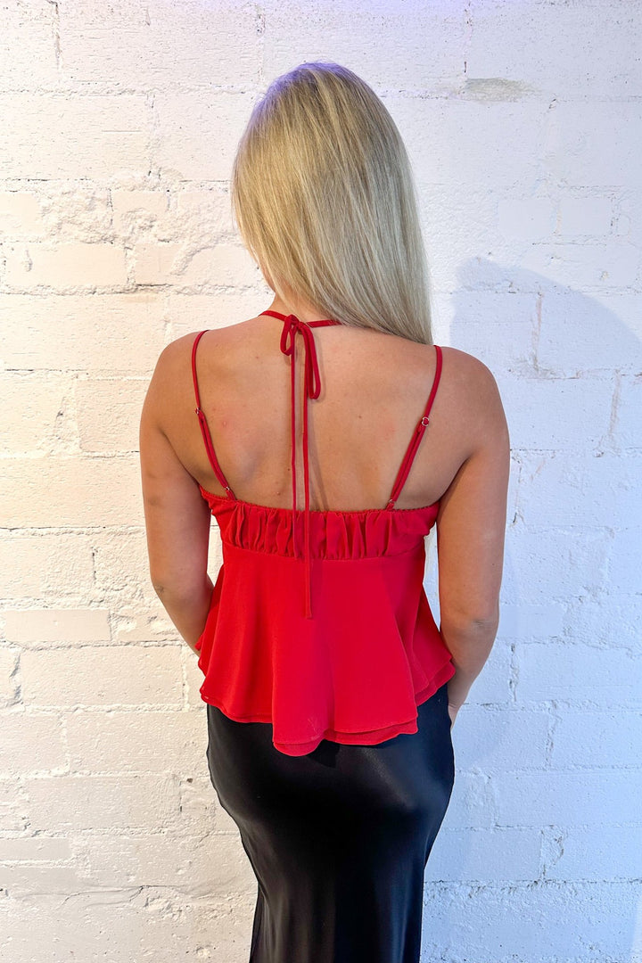 Red Laney Top, Crop Top, Tank Top, Tops, Tie Top, Clothing, Adeline Boutique 