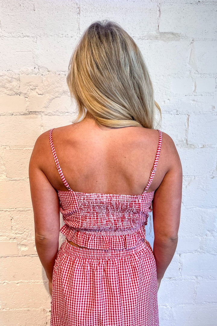 Sunny Day Gingham Bow Top, Gingham, Crop Top, Spring and Summer Outfit, Matching Set, Adeline Boutique, Dallas Boutique, Boutique Clothing 