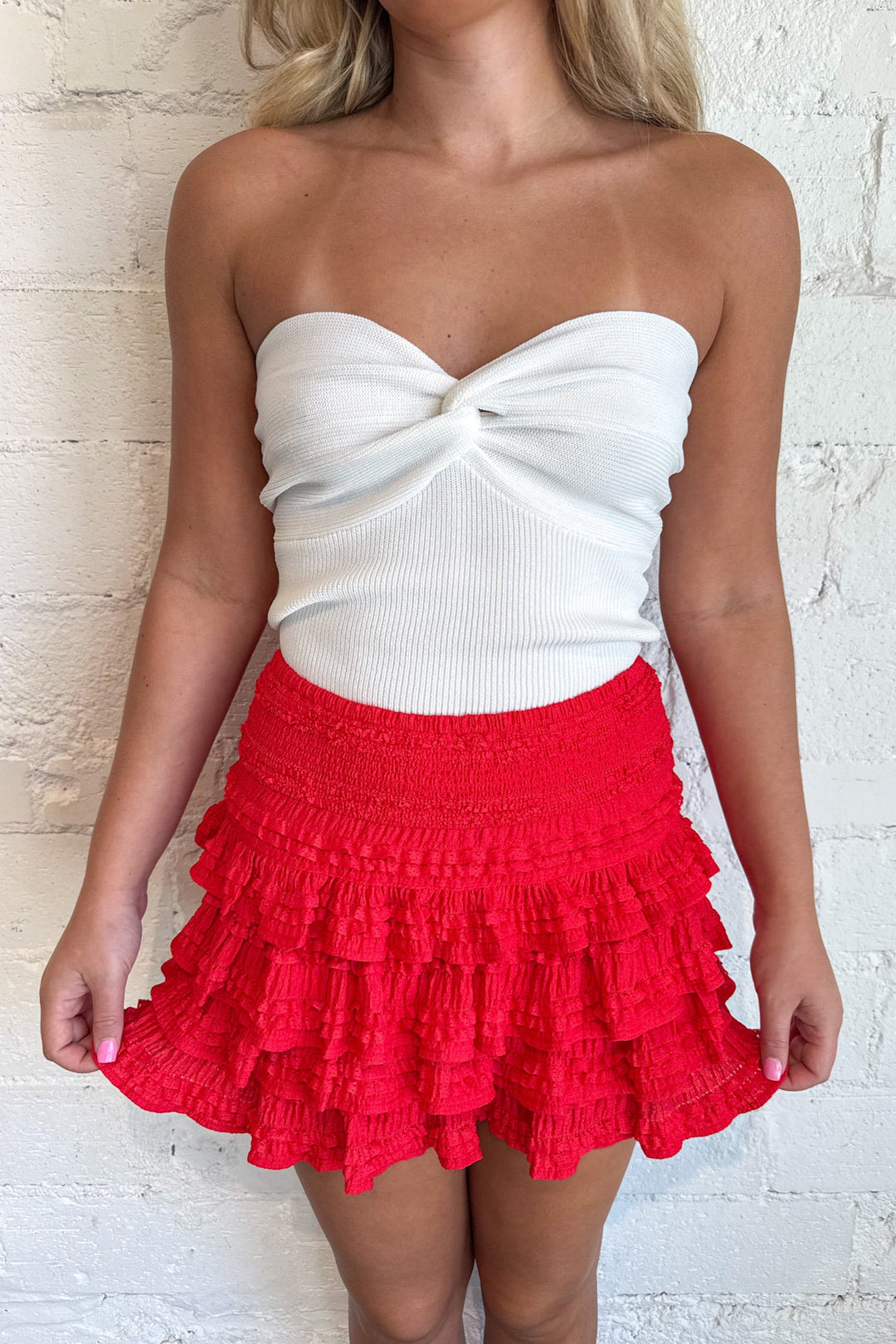 Sunny Swirl Skort, Ruffle Skirt, Mini Skirt, Skirt, Bottoms, Adeline Boutique, Boutiques, Dallas Boutique, Summer Styles
