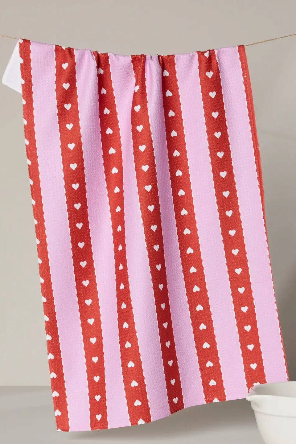 Ribbon Hearts Tea Towel, Towels, Accessories, Adeline Boutique, Dallas Boutique, House Appliances