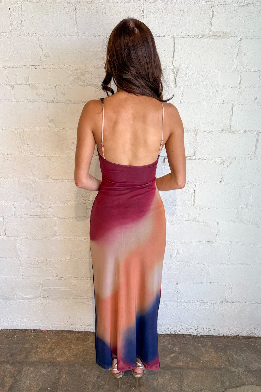 Romantic Mesh Tie-Dye Slim Midi Dress,Maxi Dress, Mesh Dress, Maxi, Adeline Boutique, Dallas Boutique, Women's Boutique